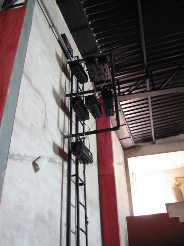 Custom-built FOH position with permanent ladder.